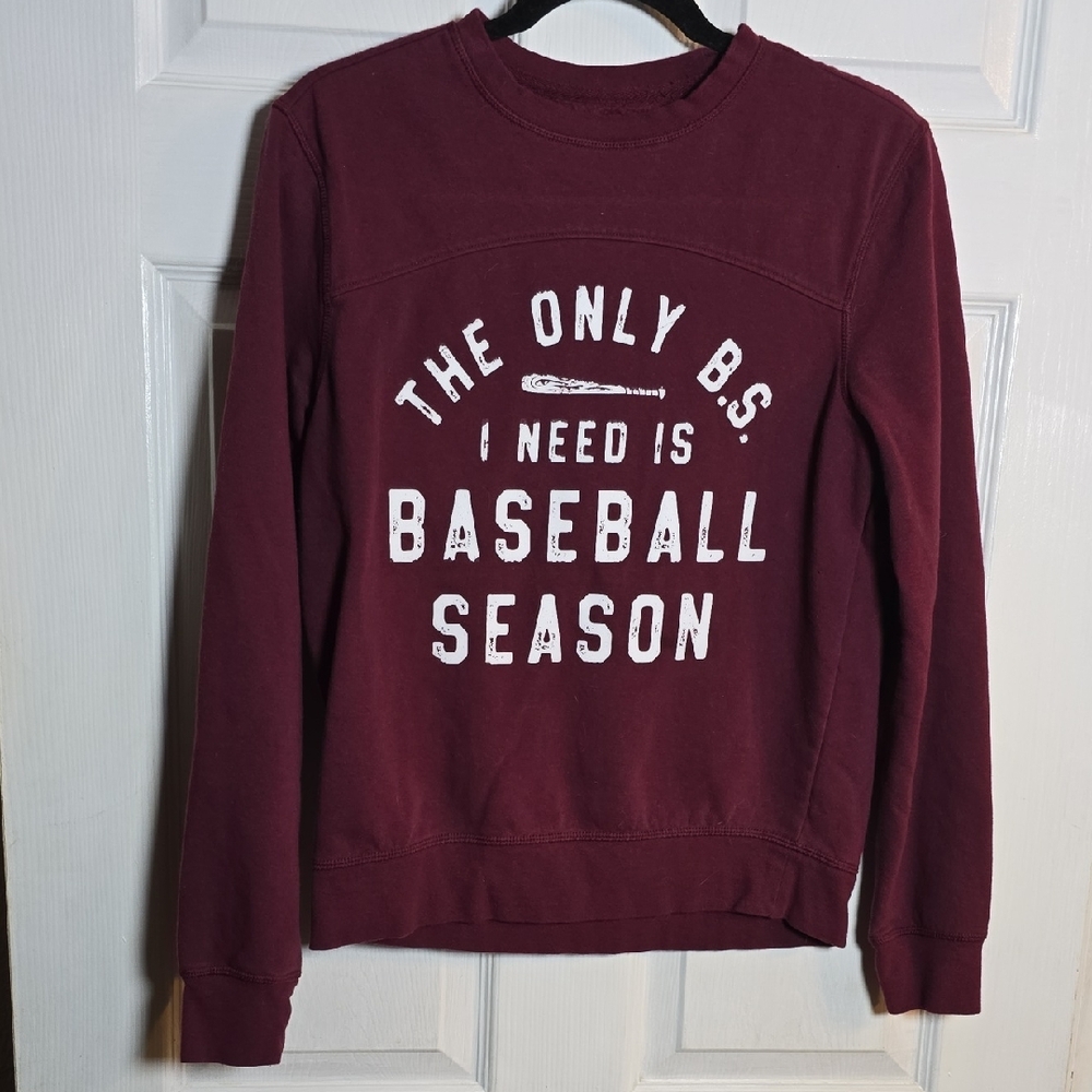 BCG S Small Maroon Baseball Season Sweatshirt